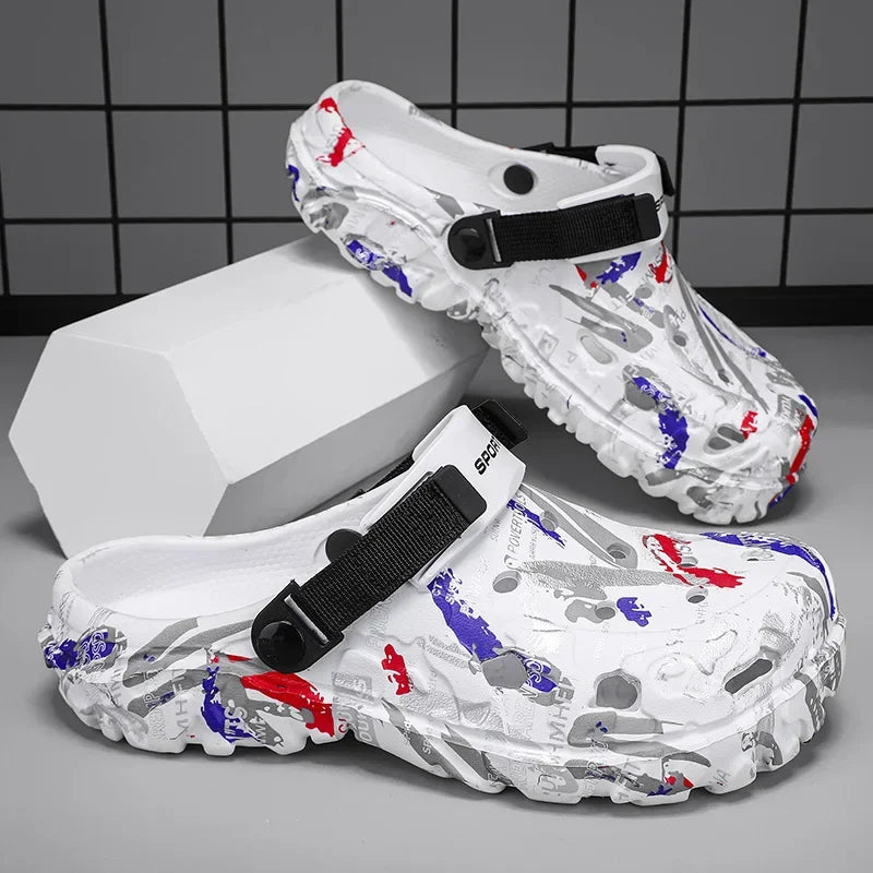 Plus Size 47 Summer Men Sandals Clogs Outdoor Garden Clogs Hole Shoes Male Casual Shoes