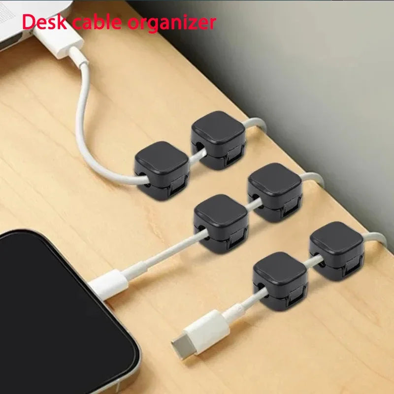 Magnetic Cable Clip Winder Holder Adhesive Wire Keeper Cord Cable Organizer Usb Charging Line Winder