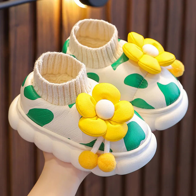Children's Sneakers Girls Fashion Non-slip Snow Boots Kids Casual Family Shoes House Shoes Plus Cashmere Warm Boots for Kids