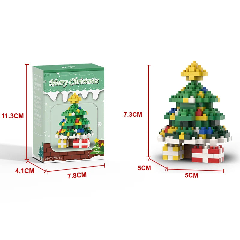 Christmas Gifts Building Block Series Santa Claus Reindeer Puzzle Assembly Bricks Table Decoration Toys