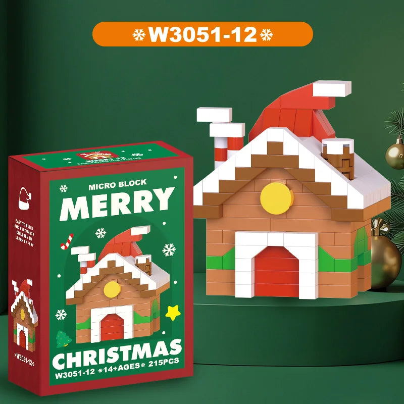 Christmas Gifts Building Block Series Santa Claus Reindeer Puzzle Assembly Bricks Table Decoration Toys