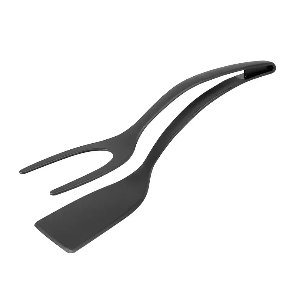 2 in 1 Nylon Grip Flip Tongs Egg Spatula Tongs Steak Spatula Tongs Clamp Pancake Fried Turners Kitchen