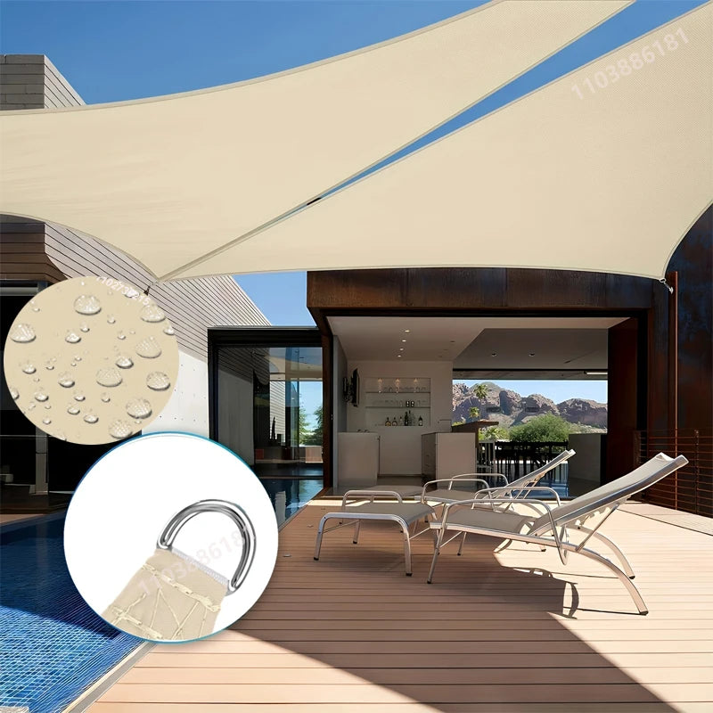 Multi-size Triangle Sun Shade Sail Waterproof Outdoor Garden Patio Party Sunscreen Awing Sun Canopy