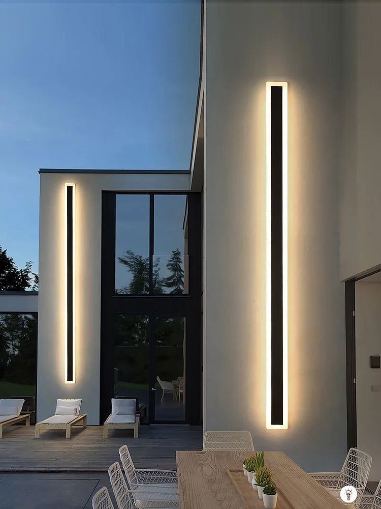 Modern Waterproof outdoor Long Strip LED wall lamps IP65 Aluminum Wall Light Garden porch Sconce