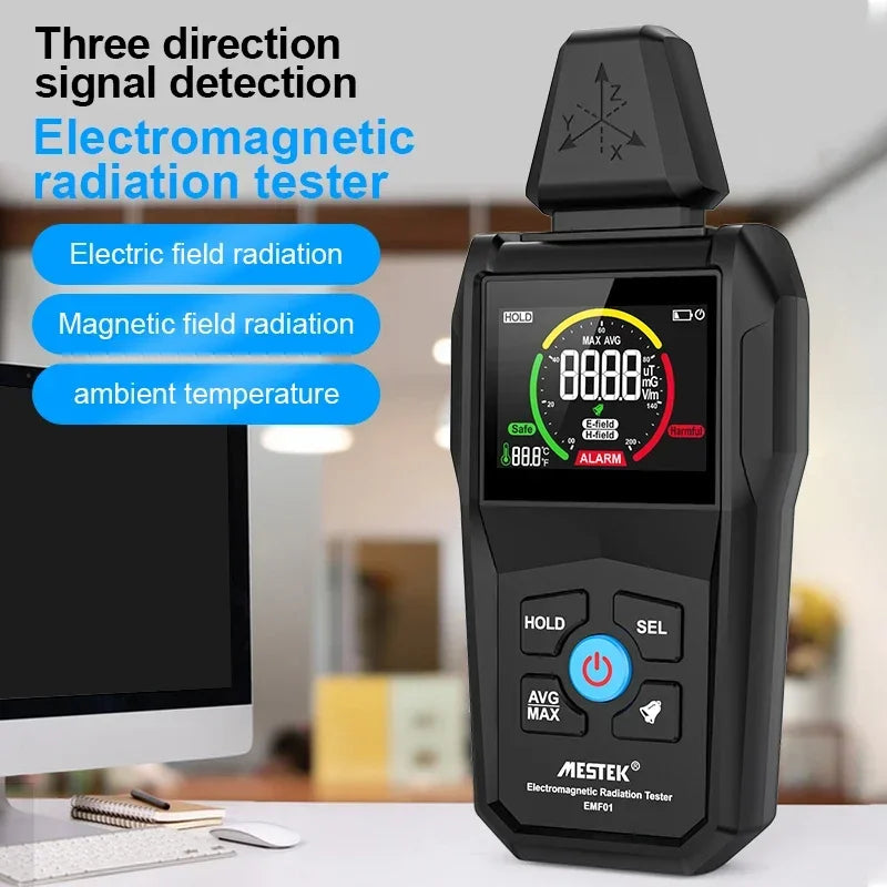 Mestek EMF Meter Geiger Detector Electromagnetic Radiation Detector Dosimeter Electric Magnetic