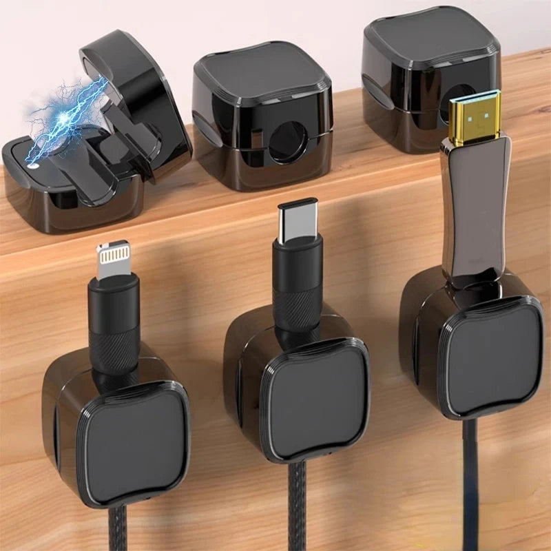 Magnetic Cable Clip Winder Holder Adhesive Wire Keeper Cord Cable Organizer Usb Charging Line Winder