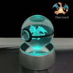 Pokemon 5CM Crystal Ball Toy 3D LED Colorful Night Light Pikachu Charizard Gengar