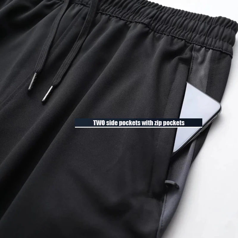 Men Sport Pants Running Pants With Zipper Pockets Soccer Training Jogging Sports Trousers Fitness