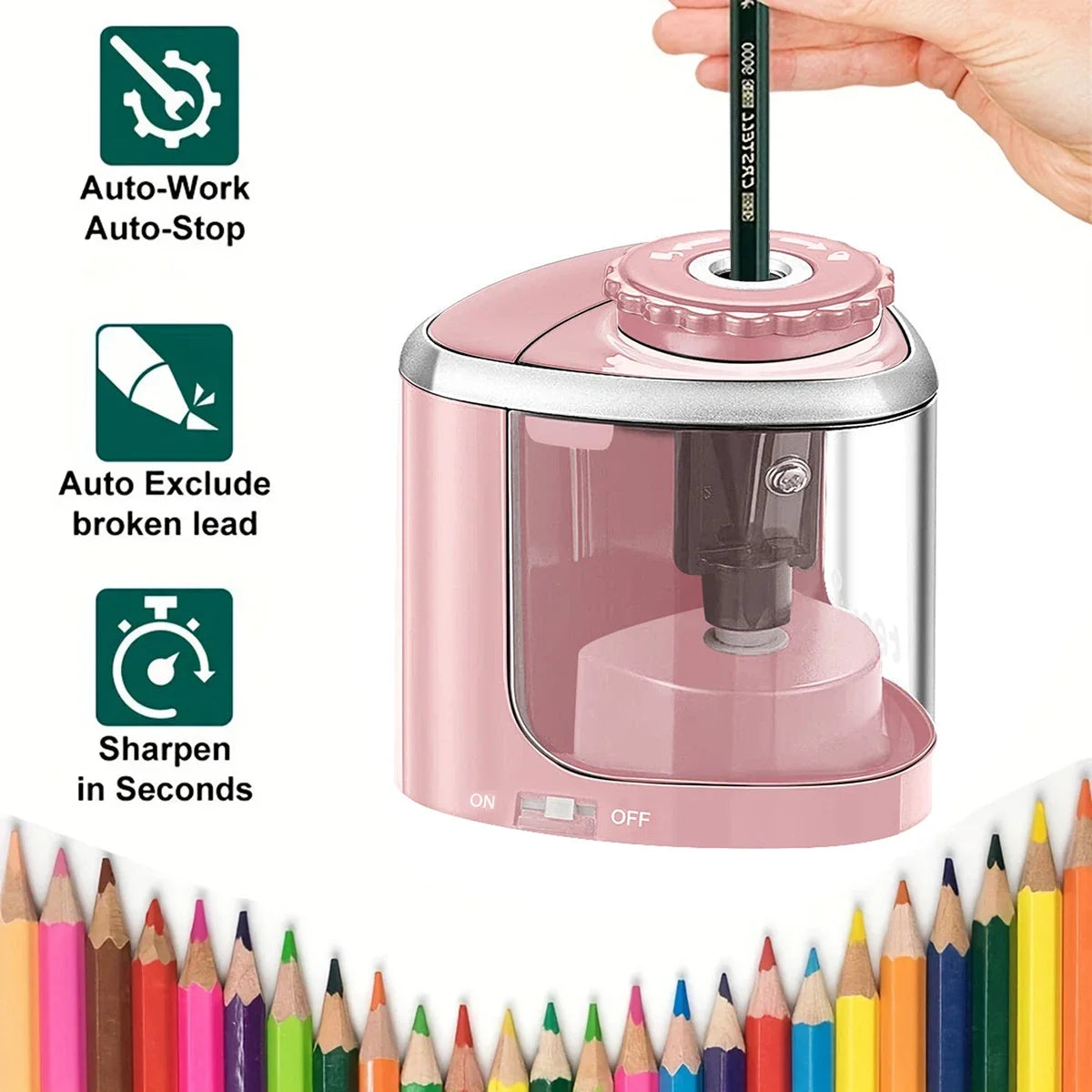 Electric Sharpener Assembly Desktop Automatic Pencil Sharpener Suitable To Pencils