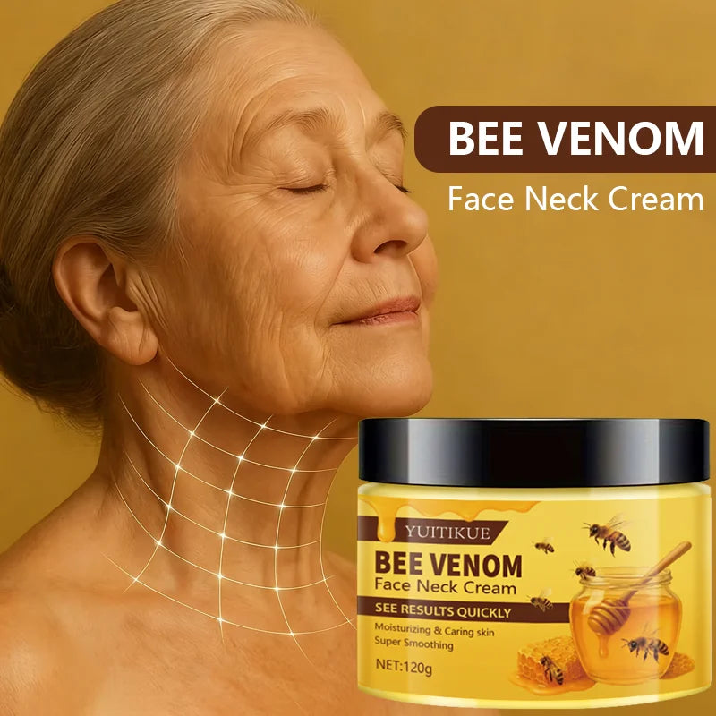 YUITIKUE Bee Venom Face Neck Cream 120g - Quick Results, Moisturizing & Smoothing, Firms