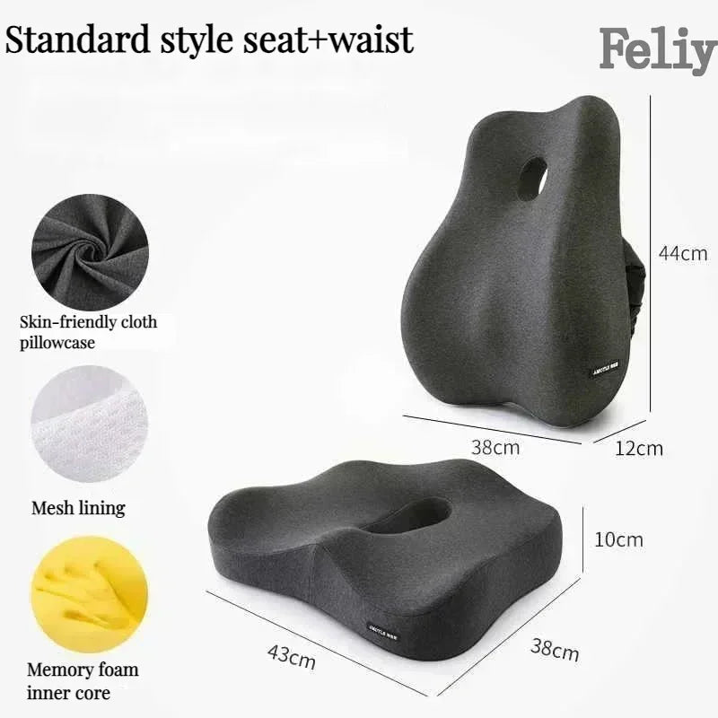 Memory Foam Office Chair Cushion Car Seat Support Pads Buttocks Pillow Massage Hips Orthopedic