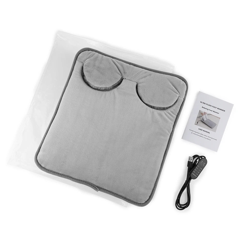 Electric Foot Heating Pad Soft Plush Foot Warmer Heater Household Foot Warming Mat
