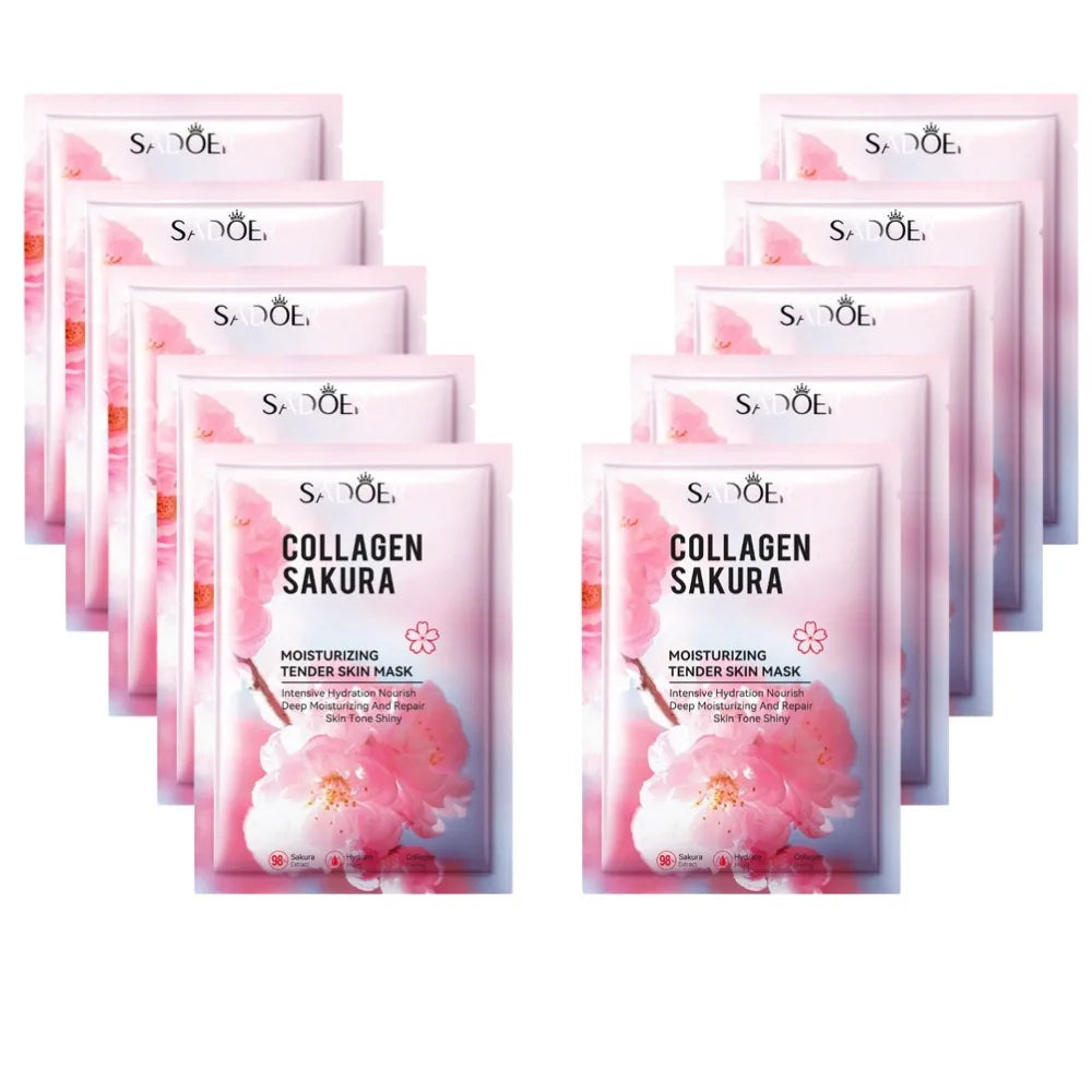 Sakura Collagen Face Mask Moisturizing Firming anti-Wrinkles fading Fine Lines Facial Mask