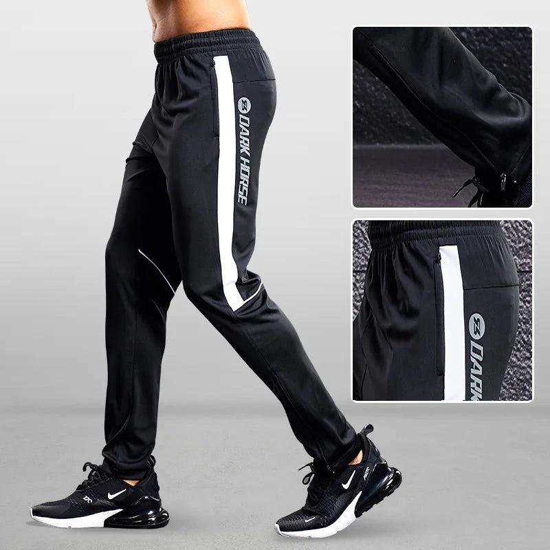 Men Sport Pants Running Pants With Zipper Pockets Soccer Training Jogging Sports Trousers Fitness