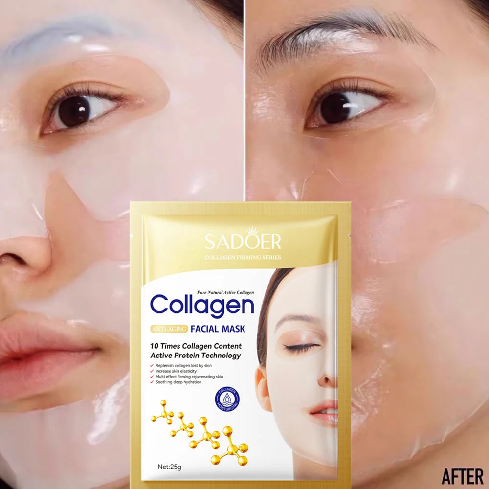 Bio Collagen Anti Wrinkle Facial Mask Anti Aging Fade Fine Line Firming Lift Skin Deep Hydrating Brighten Repair