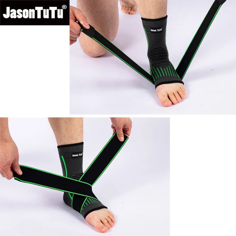 1 Pcs Ankle Brace Compression Sleeve, Adjustable Ankle Support Strap for Sprained, Plantar Fasciitis