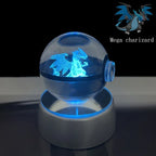 Pokemon 5CM Crystal Ball Toy 3D LED Colorful Night Light Pikachu Charizard Gengar
