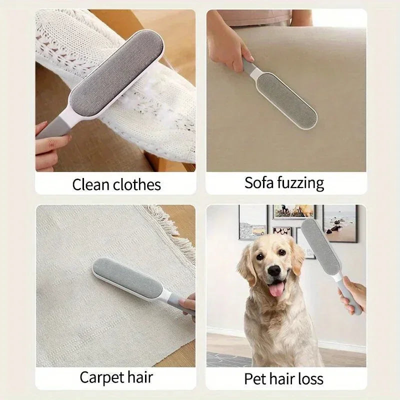 1PC Reusable Double-Sided Pet Hair Removal Brush-Manual Electrostatic Sticky Lint Brush for Clothing