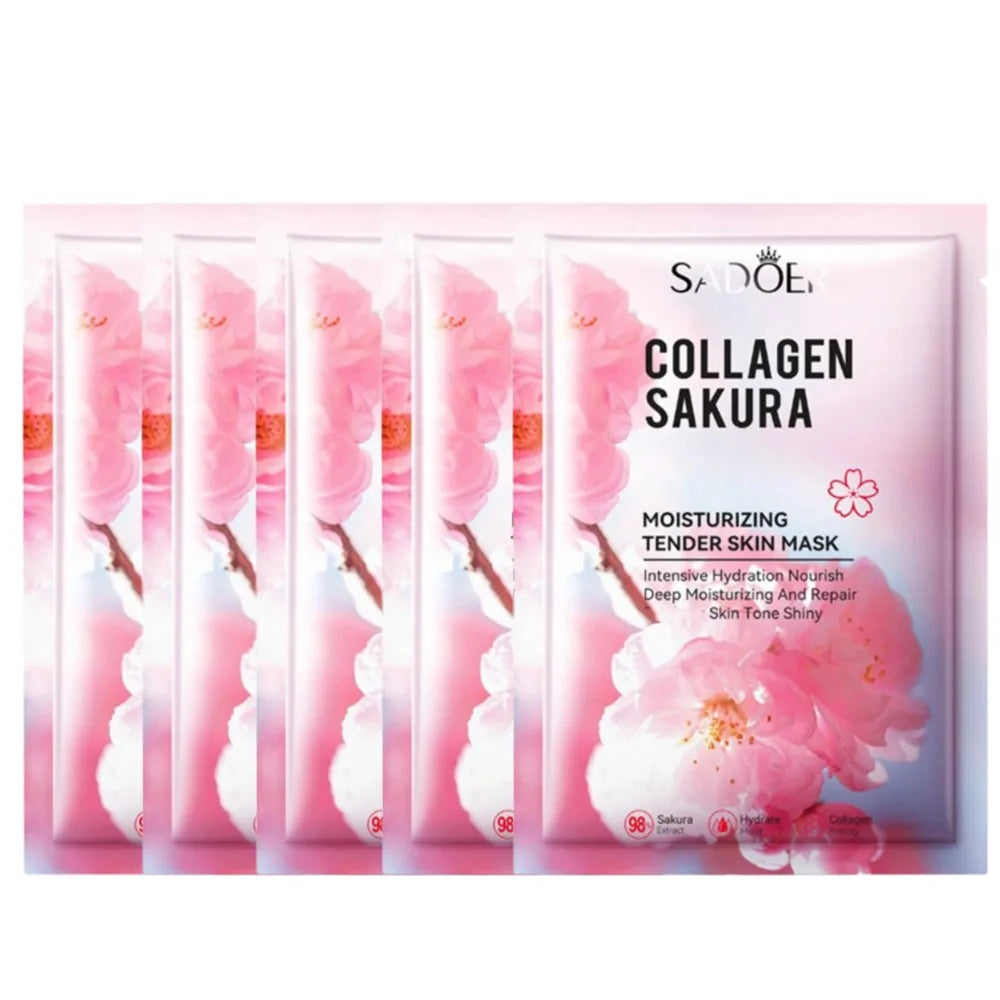 Sakura Collagen Face Mask Moisturizing Firming anti-Wrinkles fading Fine Lines Facial Mask
