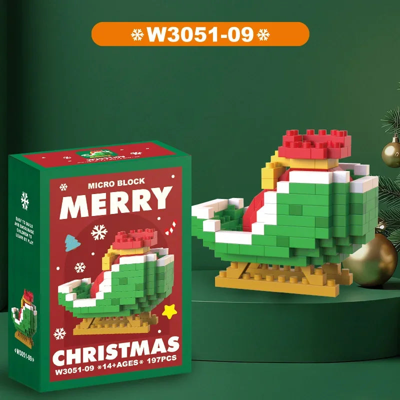 Christmas Gifts Building Block Series Santa Claus Reindeer Puzzle Assembly Bricks Table Decoration Toys