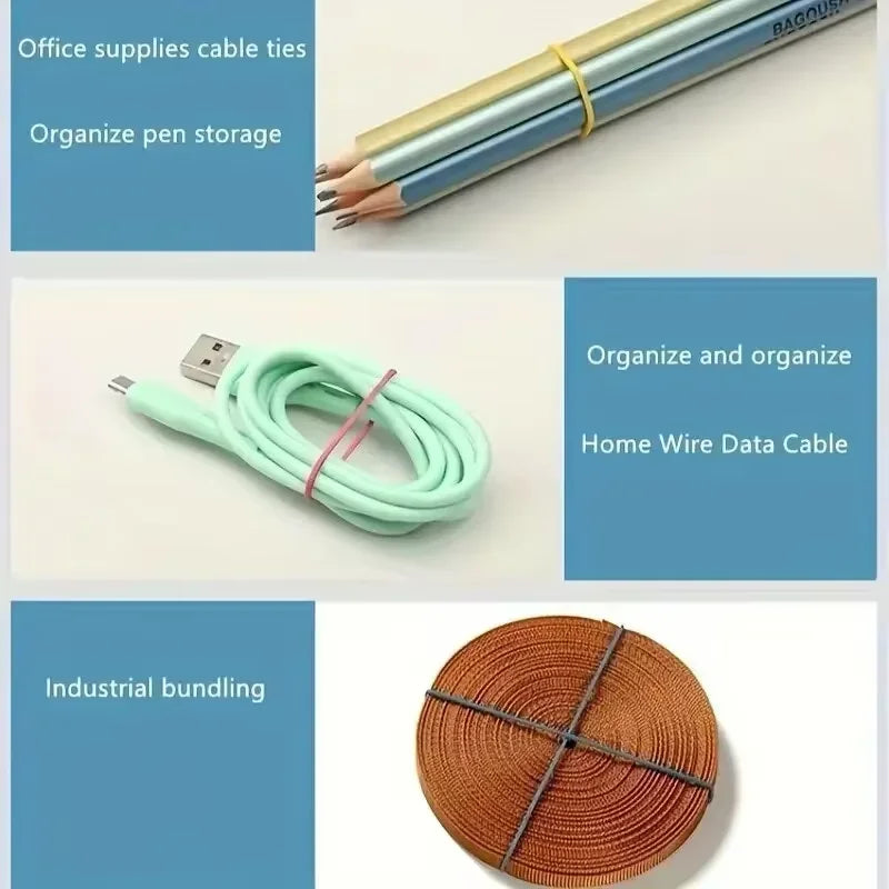 100/200 Pieces Cassette Type Multi-color Rubber Band Diameter 38mm For Office Supplies School Elastic Bands