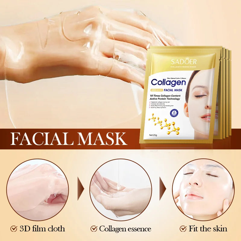 Bio Collagen Anti Wrinkle Facial Mask Anti Aging Fade Fine Line Firming Lift Skin Deep Hydrating Brighten Repair