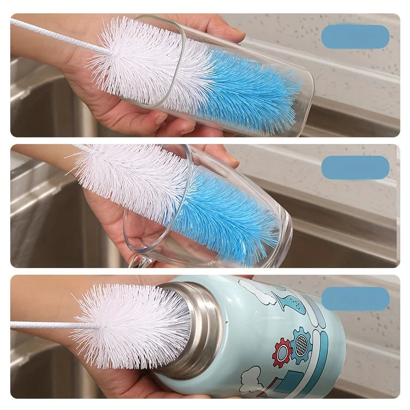 Long Handle Kitchen Cleaning Brush Multi-Purpose for Glass Milk Tea Bottle Cup Scrubber No-Electricity