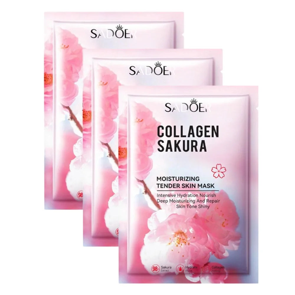 Sakura Collagen Face Mask Moisturizing Firming anti-Wrinkles fading Fine Lines Facial Mask