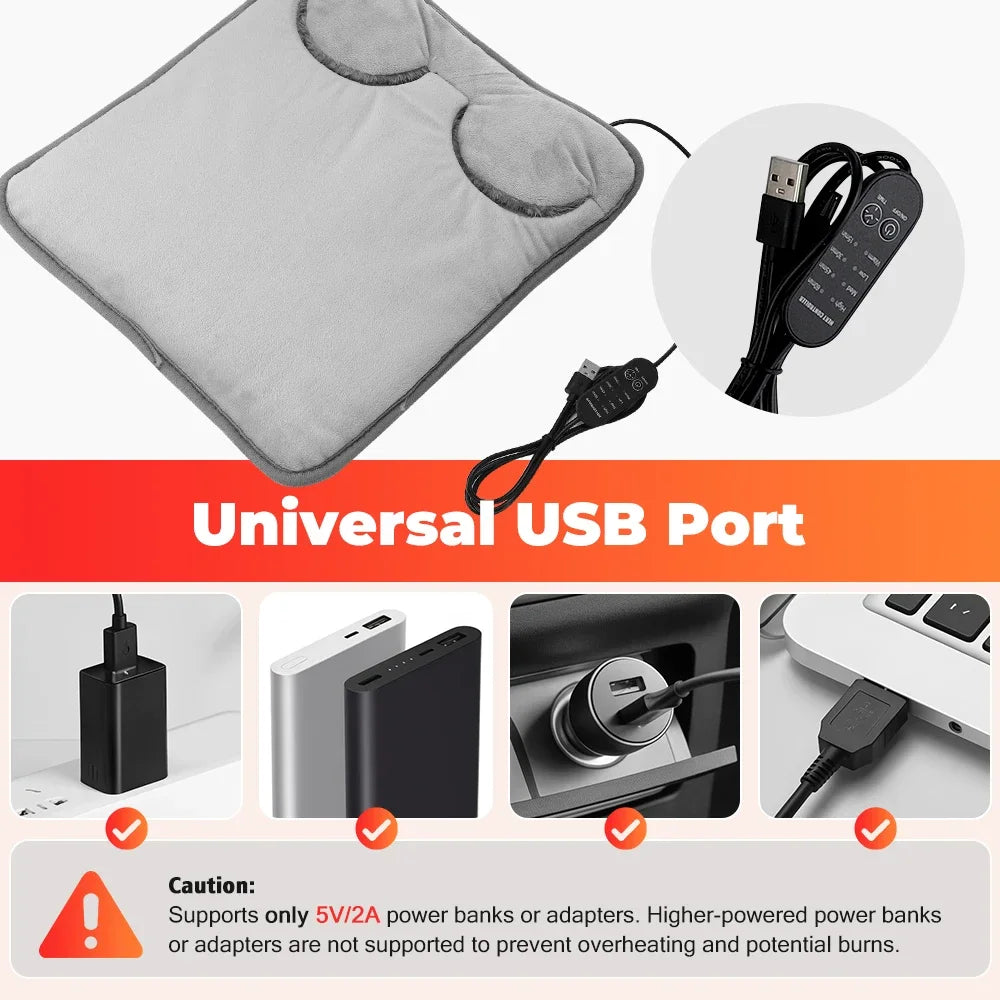 Electric Foot Heating Pad Soft Plush Foot Warmer Heater Household Foot Warming Mat