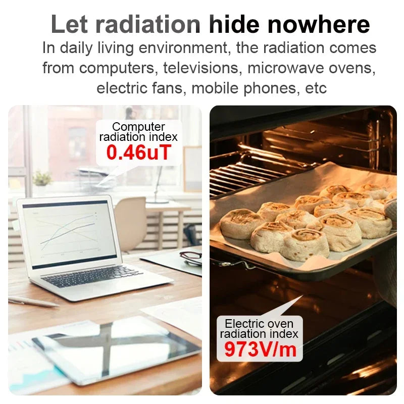 Mestek EMF Meter Geiger Detector Electromagnetic Radiation Detector Dosimeter Electric Magnetic