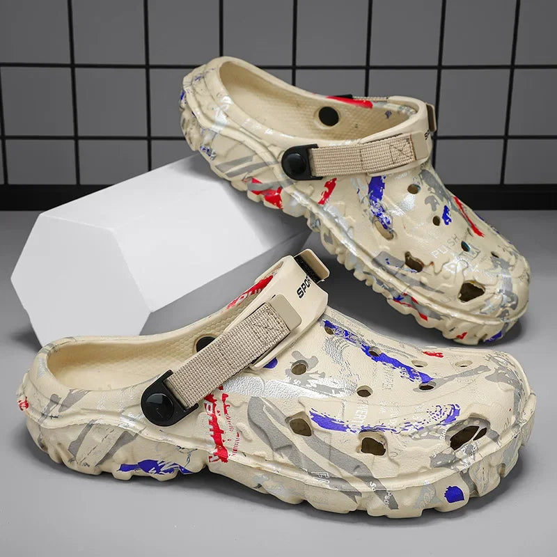 Plus Size 47 Summer Men Sandals Clogs Outdoor Garden Clogs Hole Shoes Male Casual Shoes