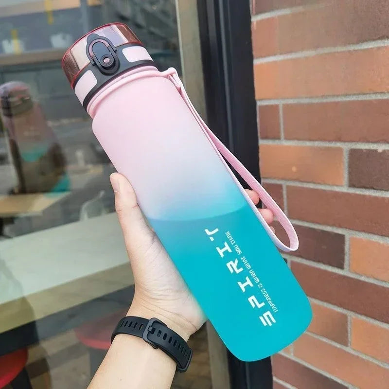 500ml/650ml/1000ml Sports Water Bottle Leak Proof Colorful Plastic Cup Drinking for Outdoor